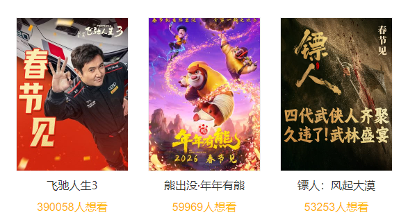 三部电影定档2026年春节档