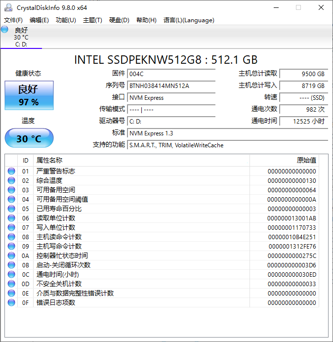 CrystalDiskInfo v9.8.0绿色版