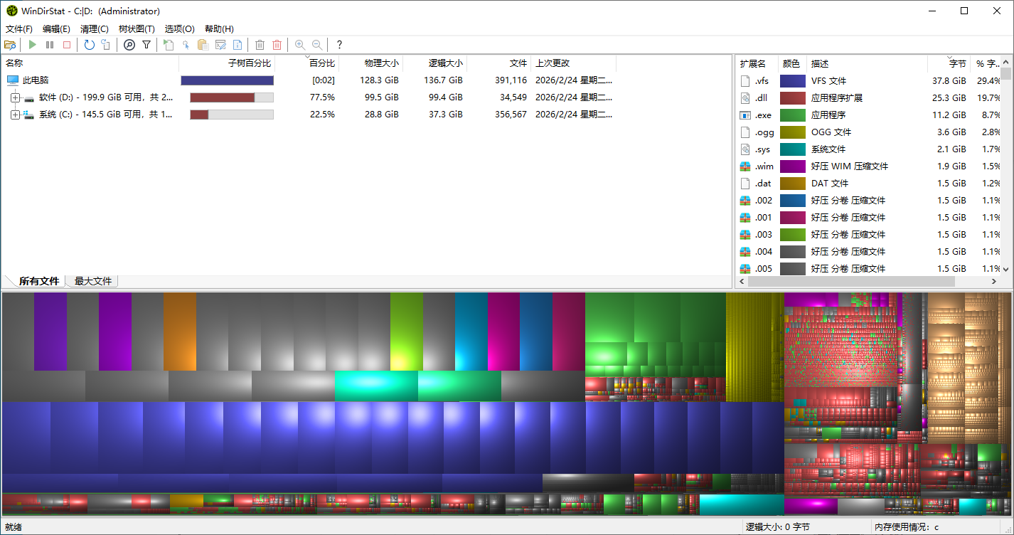 WinDirStat磁盘统计清理工具v2.5.0版